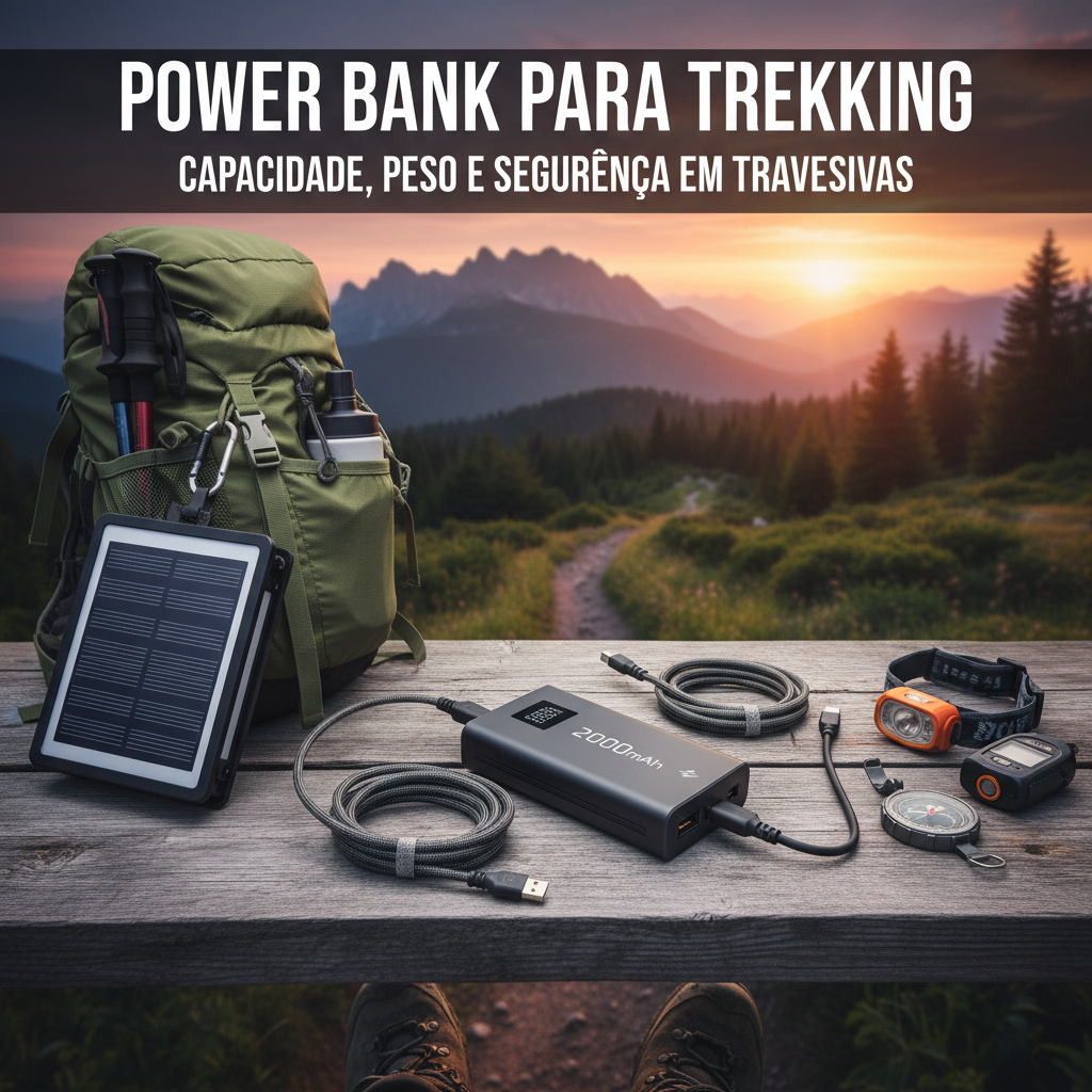 Power bank para trekking: capacidade, peso e segurança em travessias